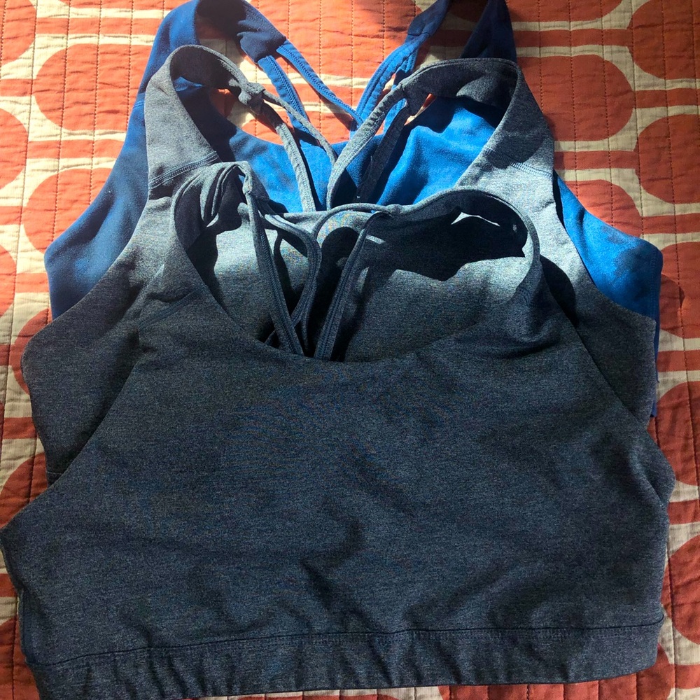 Lot of 4 sports bras! 3 old navy and 1 under armour.